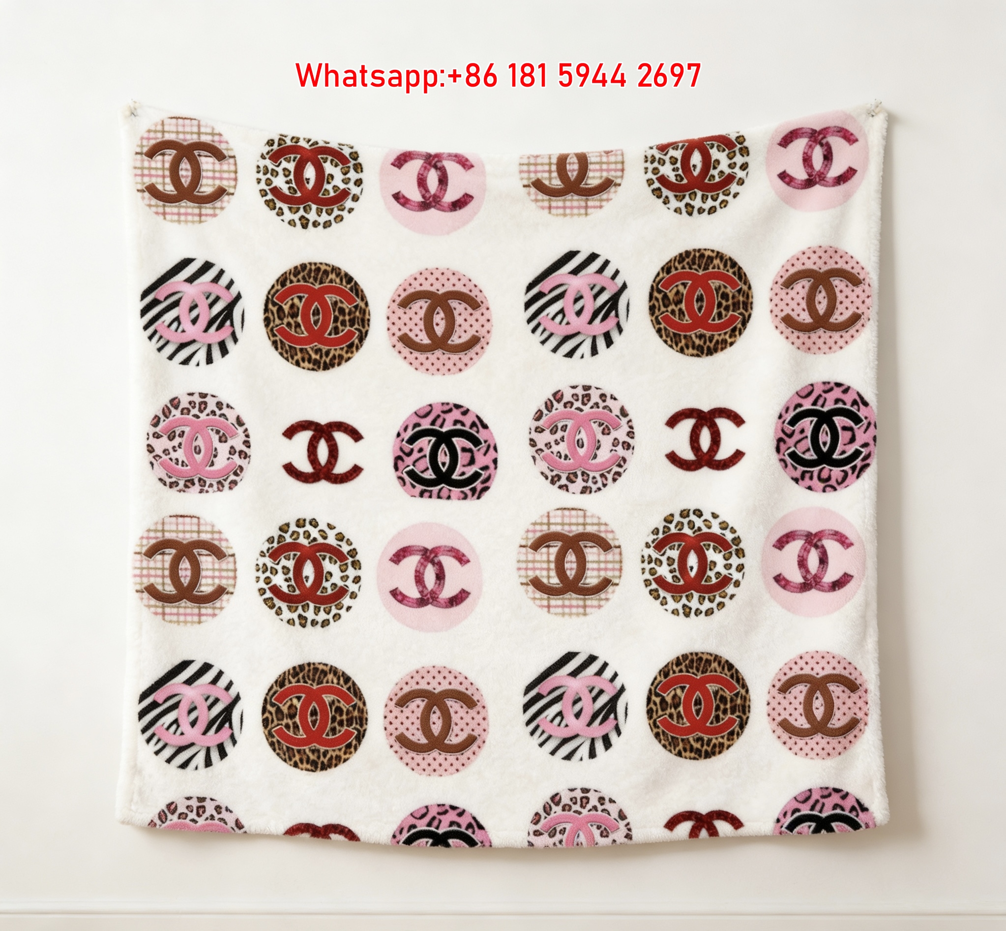 Chanel Inspired Animal Print Flannel Throw Blanket IMG_7143